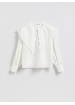 Reserved - Koszula z dekoracyjnym kołnierzem - biały ze sklepu Reserved w kategorii Koszule damskie - zdjęcie 188998337