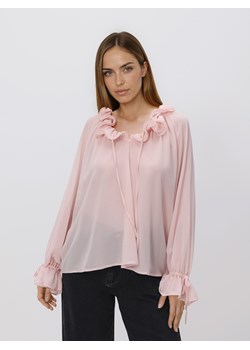 Reserved - Bluzka z falbanami - różowy ze sklepu Reserved w kategorii Bluzki damskie - zdjęcie 188998527