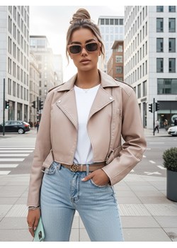 Kurtka damska skórzana BADEN beżowa Dstreet TY4336 ze sklepu DSTREET.PL w kategorii Kurtki damskie - zdjęcie 189000728