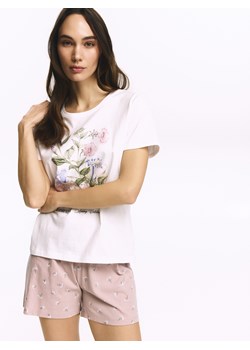 Reserved - Bawełniana piżama dwuczęściowa - pastelowy róż ze sklepu Reserved w kategorii Piżamy damskie - zdjęcie 189000937