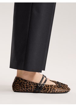 Reserved - Skórzane baleriny z włosem - wielobarwny ze sklepu Reserved w kategorii Balerinki - zdjęcie 189001217