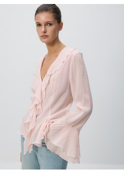 Reserved - Koszula z falbanami - pastelowy róż ze sklepu Reserved w kategorii Bluzki damskie - zdjęcie 189001349