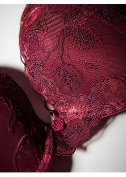 Reserved - Biustonosz push up z haftem - mahoniowy ze sklepu Reserved w kategorii Biustonosze - zdjęcie 189001637