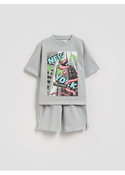 Reserved - Bawełniany komplet - jasnoszary ze sklepu Reserved w kategorii Spodnie chłopięce - zdjęcie 189001666