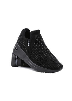 Buty damskie sportowe wsuwane - INBLU IN001310, czarne ze sklepu ulubioneobuwie w kategorii Buty sportowe damskie - zdjęcie 189002326