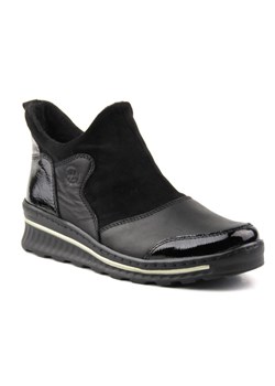 Botki damskie na suwak - HELIOS Komfort 507, czarne ze sklepu ulubioneobuwie w kategorii Botki - zdjęcie 189002498