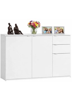 Biała Nowoczesna Komoda Z Drzwiczkami I Szufladami W3-H77 ze sklepu Edinos.pl w kategorii Komody - zdjęcie 189002635