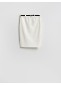 Reserved - Spódnica z paskiem - biały ze sklepu Reserved w kategorii Spódnice - zdjęcie 189003426