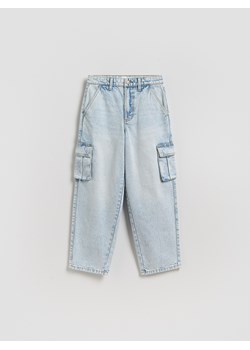 Reserved - Jeansy baggy z kieszeniami cargo - niebieski ze sklepu Reserved w kategorii Spodnie dziewczęce - zdjęcie 189003559