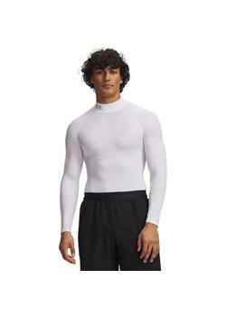Męski longsleeve treningowy Under Armour UA HG Elite Comp Mock LS - biały ze sklepu Sportstylestory.com w kategorii T-shirty męskie - zdjęcie 189003687
