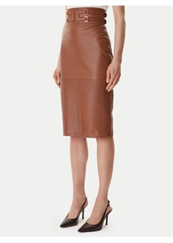 Elisabetta Franchi Spódnica skórzana GP-09Z-61E2-V890 Brązowy Regular Fit ze sklepu MODIVO w kategorii Spódnice - zdjęcie 189004237
