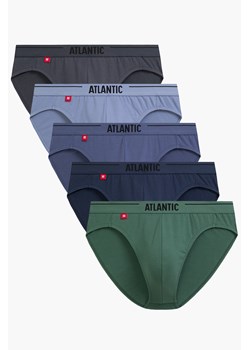 Atlantic 5SMP-004 5-pack slipy grafit/niebieski/denim/indygo/ciemnozielony ze sklepu kontri.pl w kategorii Majtki męskie - zdjęcie 189005369