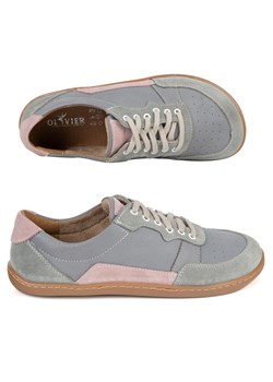 Barefoot damskie skórzane ALMA – miejskie buty casual zero drop szare ze sklepu butyolivier w kategorii Półbuty damskie - zdjęcie 189005899