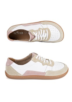 Barefoot damskie skórzane ALMA – miejskie buty casual zero drop białe ze sklepu butyolivier w kategorii Półbuty damskie - zdjęcie 189005919