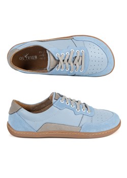 Barefoot damskie skórzane ALMA – miejskie buty casual zero drop niebieskie ze sklepu butyolivier w kategorii Półbuty damskie - zdjęcie 189005965