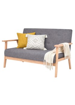 2-osobowa ciemnoszara sofa retro E4-W00 ze sklepu Edinos.pl w kategorii Sofy i kanapy - zdjęcie 189006328