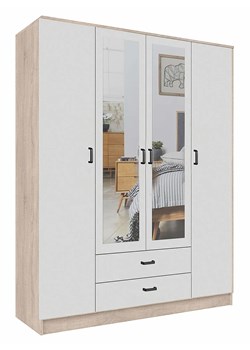 Czterodrzwiowa szafa uchylna dąb sonoma + biały W3-F40 ze sklepu Edinos.pl w kategorii Szafy - zdjęcie 189007176
