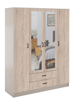 Szafa czterodrzwiowa kaszmir + dąb sonoma Z2-R82 ze sklepu Edinos.pl w kategorii Szafy - zdjęcie 189007178