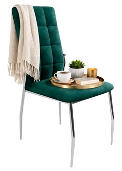 Zielone nowoczesne pikowane krzesło glamour R2-E98 ze sklepu Edinos.pl w kategorii Krzesła - zdjęcie 189007198