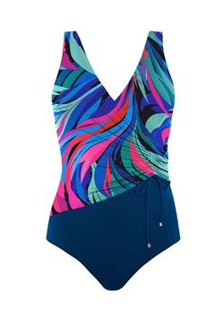 Jednoczęściowy strój kąpielowy plus size Self S 1069 V1BA10 Bari 10, Kolor granatowy-wzór, Rozmiar M, Self ze sklepu Intymna w kategorii Stroje kąpielowe - zdjęcie 189007218