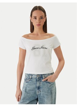 Guess Jeans T-Shirt W6GI07 J1314 Biały Regular Fit ze sklepu MODIVO w kategorii Bluzki damskie - zdjęcie 189009206
