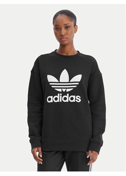 adidas Bluza Trefoil Crew FM3272 Czarny Regular Fit ze sklepu MODIVO w kategorii Bluzy damskie - zdjęcie 189009278