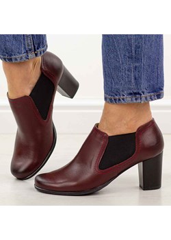 Bordowe Polskie botki damskie Gregors 553 ze sklepu suzana.pl w kategorii Botki - zdjęcie 189009989