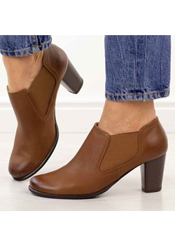 Brązowe Polskie botki damskie Gregors 553 ze sklepu suzana.pl w kategorii Botki - zdjęcie 189009995
