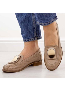 Cappuccino skórzane Polskie mokasyny damskie Deoni D620 ze sklepu suzana.pl w kategorii Mokasyny damskie - zdjęcie 189010135