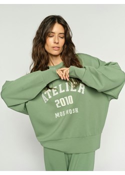 MOS MOSH Bluza damska - NMNima Kobiety seledynowy jednolity ze sklepu vangraaf w kategorii Bluzy damskie - zdjęcie 189010236