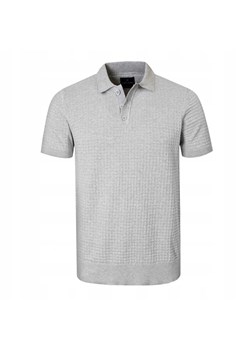Dzianinowa Koszulka Polo - Pako Jeans - Popielata, Faktura Materiału TSPJNSpoloTINGpp ze sklepu JegoSzafa.pl w kategorii T-shirty męskie - zdjęcie 189010256