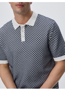 Reserved - Bawełniany sweter polo - granatowy ze sklepu Reserved w kategorii Swetry męskie - zdjęcie 189011207