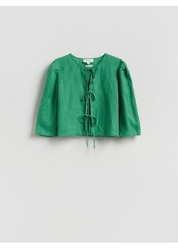 Reserved - Lniana bluzka - zielony ze sklepu Reserved w kategorii Bluzki damskie - zdjęcie 189011386