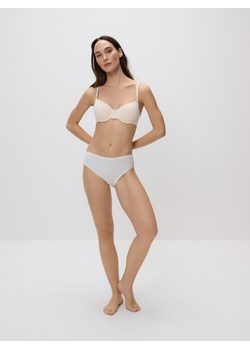 Reserved - Bawełniane majtki figi 3 pack - kremowy ze sklepu Reserved w kategorii Majtki damskie - zdjęcie 189011436