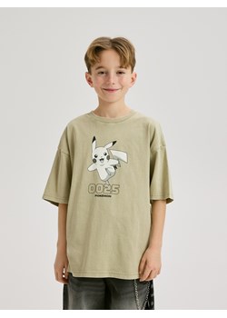Reserved - Bawełniany t-shirt Pokemon - beżowy ze sklepu Reserved w kategorii T-shirty chłopięce - zdjęcie 189011479