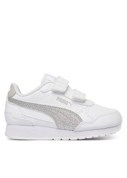 Sneakersy Puma St Runner V4 Glitter 401587 01 Biały ze sklepu eobuwie.pl w kategorii Buty sportowe dziecięce - zdjęcie 189012798