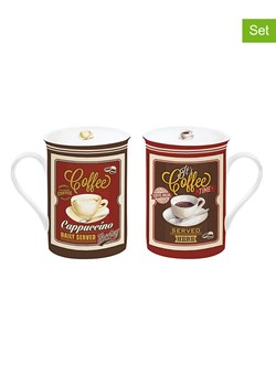 Easy Life Kubki (2 szt.) "Vintage Coffee" w kolorze brązowo-jasnobrązowym - 250 ml ze sklepu Limango Polska w kategorii Dzbanki i zaparzacze - zdjęcie 189018247
