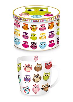Easy Life Kubek "Owls Fancy" w kolorze białym ze wzorem - 350 ml ze sklepu Limango Polska w kategorii Dzbanki i zaparzacze - zdjęcie 189018257