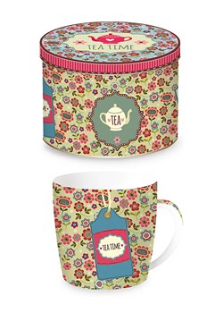 Easy Life Kubek "Teatime" w kolorze zielonym ze wzorem - 350 ml ze sklepu Limango Polska w kategorii Dzbanki i zaparzacze - zdjęcie 189018259