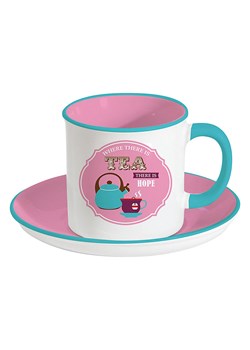 Easy Life Fliżanka "Retro" w kolorze biało-jasnoróżowo-błękitnym - 250 ml ze sklepu Limango Polska w kategorii Dzbanki i zaparzacze - zdjęcie 189018266