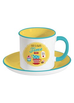 Easy Life Fliżanka "Retro" w kolorze biało-żółto-błękitnym - 250 ml ze sklepu Limango Polska w kategorii Dzbanki i zaparzacze - zdjęcie 189018269