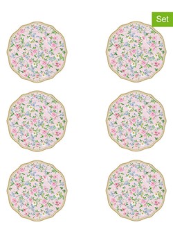 Easy Life Talerzyki deserowe (6 szt.) w kolorze jasnoróżowym ze wzorem - Ø 20 cm ze sklepu Limango Polska w kategorii Naczynia - zdjęcie 189018335