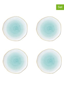 Easy Life Talerze obiadowe (4 szt.) "Artesanal" w kolorze biało-turkusowym - Ø 26 cm ze sklepu Limango Polska w kategorii Naczynia - zdjęcie 189018418