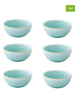 Easy Life Miski (6 szt.) "Artesanal" w kolorze biało-turkusowym - Ø 9,5 cm ze sklepu Limango Polska w kategorii Naczynia - zdjęcie 189018428