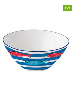 Easy Life Miski (6 szt.) "Sardine's Party" w kolorze biało-niebiesko-czerwonym - Ø 16 cm ze sklepu Limango Polska w kategorii Naczynia - zdjęcie 189018455