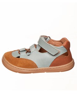 kmins Skórzane buty w kolorze jasnobrązowo-błękitnym do chodzenia na boso ze sklepu Limango Polska w kategorii Sandały dziecięce - zdjęcie 189018648