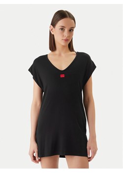 HUGO Sukienka plażowa Signature B. 50555745 Czarny Relaxed Fit ze sklepu MODIVO w kategorii Odzież plażowa - zdjęcie 189020909