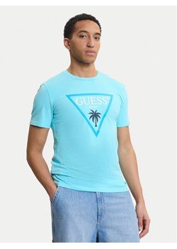 Guess T-Shirt F6GI09 J1314 Niebieski Slim Fit ze sklepu MODIVO w kategorii T-shirty męskie - zdjęcie 189021136