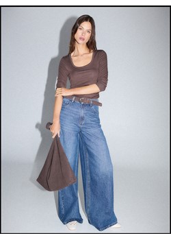 Mohito - Jeansy wide leg - granatowy ze sklepu Mohito w kategorii Jeansy damskie - zdjęcie 189022626