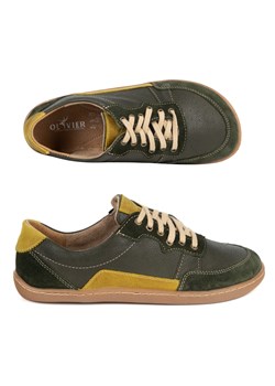 Barefoot damskie skórzane ALMA – miejskie buty casual zero drop zielone ze sklepu butyolivier w kategorii Półbuty damskie - zdjęcie 189023009